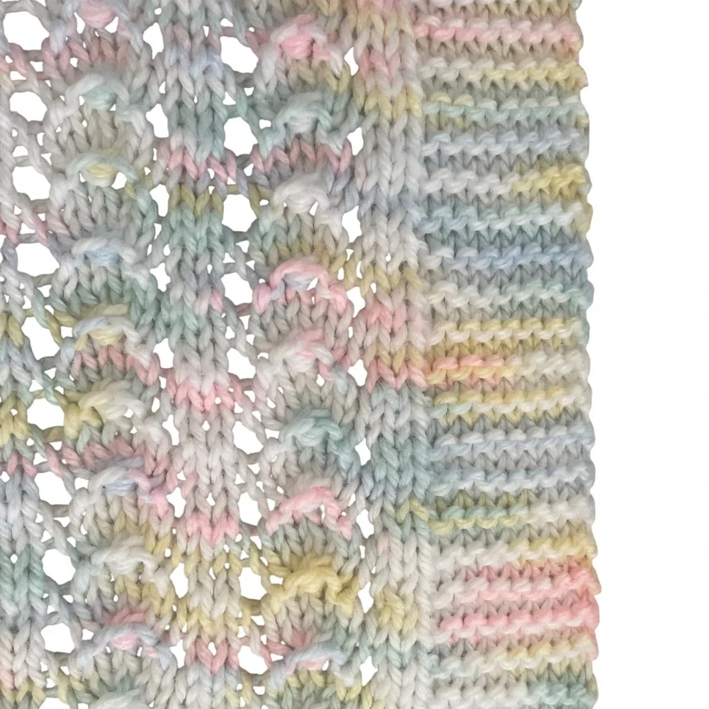 Handmade Crochet Baby Blanket‎ Afghan Soft Pastel Colors 42x42 Swaddle Lap Throw